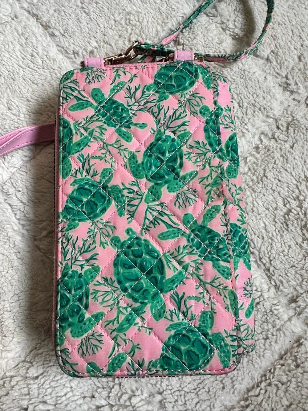 Simply Southern | Pink Quilted Sea Turtles Snap Crossbody Purse | One Size